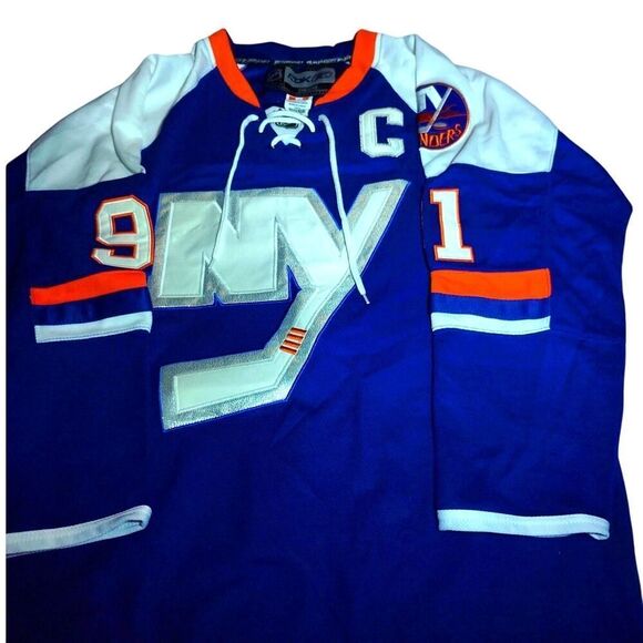 Reebok NHL NY Islanders Tavares #91 Embroidered Blue Jersey - Sz 52 - Picture 1 of 3